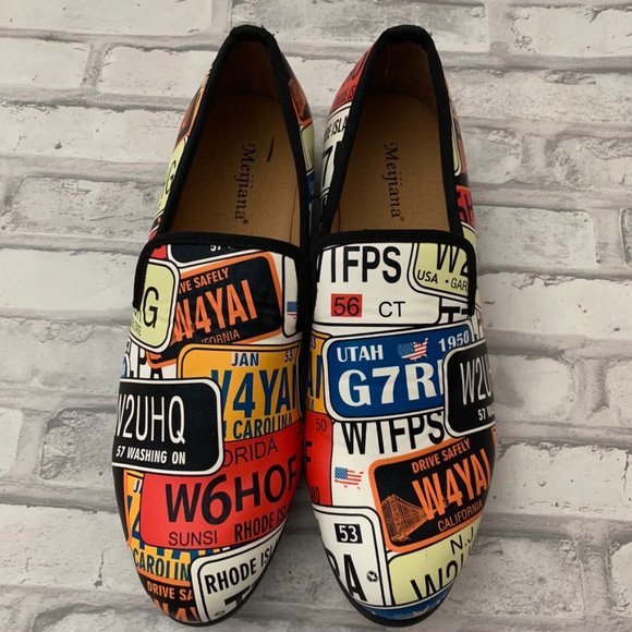 Meijiana US License Plate Loafers Leather Insoles main image 5